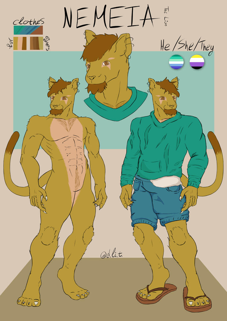 Current fursona reference sheet